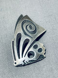 Unique Detailed Rabbit Vintage Native American Hopi Sterling Silver Butterfly Pin-Nativo Arts