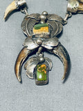 Important Vintage Native American Navajo Damale Turquoise Sterling Silver Necklace-Nativo Arts