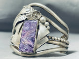 One Of The Most Unique Ever Vintage Native American Navajo Charoite Sterling Silver Bracelet-Nativo Arts