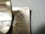Important Vintage Native American Hopi Bob Sekakuku Turquoise Sterling Silver Ring Old-Nativo Arts