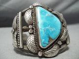 Museum Vintage Native American Navajo Old Morenci Turquoise Sterling Silver Bracelet Old-Nativo Arts