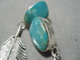 Dynamic Navajo Royston Turquoise Sterling Silver Earrings Native American-Nativo Arts