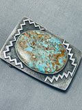 Authentic Very Rare Native American Navajo Tommy Jackson Turquoise Sterling Silver Buckle-Nativo Arts