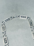 Timmy Yazzie Important Vintage Native American Navajo Side Inlay Sterling Silver Necklace-Nativo Arts
