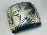 Native American Cowboys Football Vintage Navajo Sterling Silver Bracelet Cuff-Nativo Arts