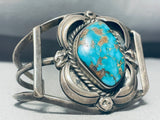 One Opf The Best Ever Vintage Native American Navajo Blue Gem Turquoise Sterling Silver Bracelet-Nativo Arts