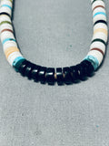 Native American Marvelous Vintage Santo Domingo Shell & Turquoise Sterling Silver Necklace-Nativo Arts