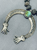 One Of The Best Native American Navajo Hand Wrought Sterling Silver Royston Turquoise Necklace-Nativo Arts