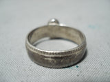 Superb Vintage Navajo Turquoise Sterling Silver Ring Native American Old-Nativo Arts