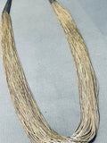Jaw Dropping 100 Strand Vintage Native American Navajo Sterling Silver Heishi Necklace-Nativo Arts