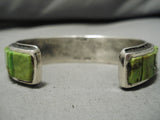The Best Native American Navajo Gaspeite Sterling Silver Native American Navajo Inlay Bracelet-Nativo Arts