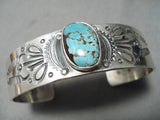 Important Navajo #8 Turquoise Sterling Silver Bracelet Native American-Nativo Arts