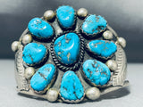 Ashley Signed Vintage Native American Navajo Sleeping Beauty Turquoise Sterling Silver Bracelet-Nativo Arts