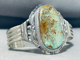 Magnificent Native American Navajo Immense Royston Turquoise Sterling Silver Bracelet-Nativo Arts