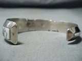 Exceptional Navajo Native American White Buffalo Sterling Silver Bracelet-Nativo Arts
