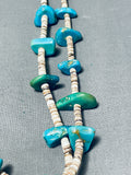Incredible Vintage Native American Navajo Kingman Turquoise & Blue Gem Turquoise Necklace-Nativo Arts