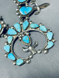One Of The Best Vintage Native American Navajo Turquoise Sterling Silver Squash Blossom Necklace-Nativo Arts