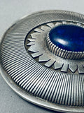 Gibson Nez Top 10 Artists Vintage Native American Navajo Lapis Sterling Silver Buckle-Nativo Arts