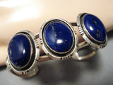 Moonlight Lapis Navajo Native American Sterling Silver Bracelet Cuff-Nativo Arts