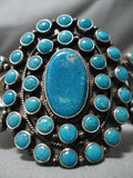 Important Vintage Native American Navajo Dean Brown Turquoise Sterling Silver Bracelet-Nativo Arts