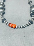 One Of The Most Unique Turquoise Ball Spiny Oyster Sterling Silver Necklace-Nativo Arts