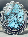 One Of The Most Unique Native American Navajo Spiderweb Turquoise Inlay Sterling Silver Bracelet-Nativo Arts