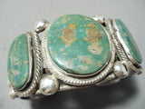 Heavy Vintage Native American Navajo Royston Turquoise Sterling Silver Bracelet-Nativo Arts