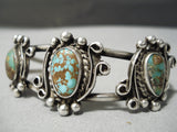 Very Rare!! Vintage Native American Navajo Royston Turquoise Sterling Silver Bracelet Old-Nativo Arts