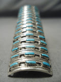 Towering Zuni Native American Turquoise Sterling Silver Ring-Nativo Arts