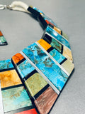Native American One Of The Most Unique Ever Santo Domingo Turquoise Sterling Silver Necklace-Nativo Arts