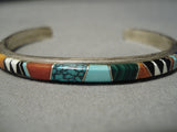Important Vintage Native American Navajo Lorraine Long Turquoise Sterling Silver Bracelet-Nativo Arts