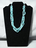Fantastic Vintage Navajo Native American Turquoise Sterling Silver Necklace Old-Nativo Arts