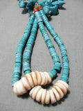 Amazing Vintage Navajo Persin Turquoise Nugget Native American Necklace Old-Nativo Arts