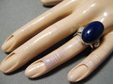 Important Navajo Lapis Sterling Silver Ring Native American-Nativo Arts