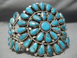 Incredible Native American Navajo Tears Of Joy Turquoise Sterling Silver Bracelet Cuff-Nativo Arts