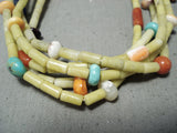 Native American Very Rare Vintage Santo Domingo Turquoise Serpentine Sterling Silver Necklace-Nativo Arts