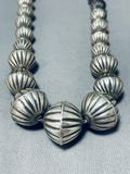One Of The Most Unique Hand Tooled Vintage Native American Navajo Sterling Silver Necklace-Nativo Arts