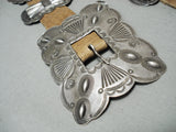 Early Hand Forged Sterling Silver Vintage Native American Navajo Concho Belt Old-Nativo Arts
