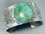 Colossal Green Turquoise Native American Repoussed Bracelet-Nativo Arts
