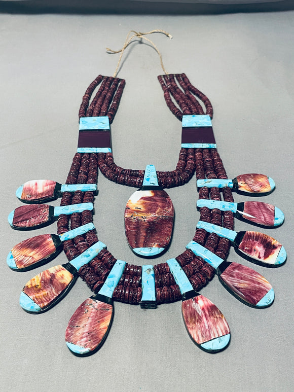 Drop Dead Gorgeous Native American Turquoise Purple Shell Necklace-Nativo Arts