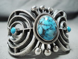 Authentic Native American Navajo Aaron Anderson Rare Turquoise Sterling Silver Bracelet-Nativo Arts