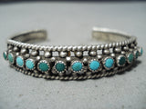 Wonderful Vintage Native American Navajo Cerrillos Turquoise Sterling Silver Bracelet Old-Nativo Arts