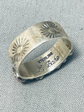 Cute Native American Navajo Domed Coral Sterling Silver Stamped Ring-Nativo Arts