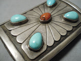 Superlative Vintage Native American Navajo Turquoise Sterling Silver Bowguard Ketoh Bracelet-Nativo Arts