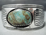 Detailed Wide Vintage Native American Navajo Royston Turquoise Sterling Silver Bracelet-Nativo Arts