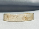 Fantastic Vintage Native American Navajo Sterling Silver Solid Heavy Bracelet-Nativo Arts