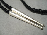 Magnificent Vintage Native American Navajo Detailed Toad Sterling Silver Bolo Tie-Nativo Arts