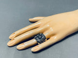 One Of The Most Uniquely Design All Silver Sterling Native American Navajo Ring-Nativo Arts