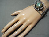 Excellent Vintage Native American Navajo Royston Turquoise Sterling Silver Bracelet Old-Nativo Arts