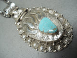 Native American Important Ben Begaye (d.) Turquoise Heavy Chain Sterling Silver Necklace-Nativo Arts